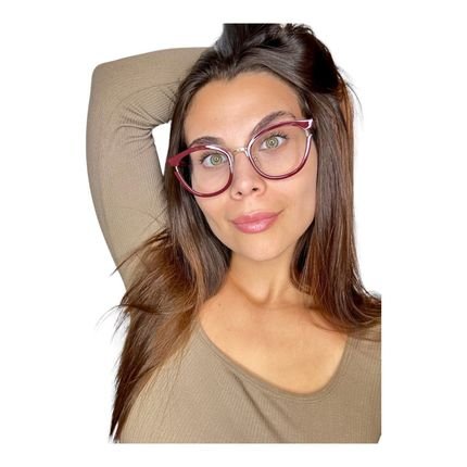 Armação Óculos De Grau Feminina Gatinho Vinho Office  - Marca Palas Eyewear