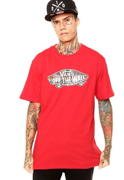 Camiseta Vans Otw Logo Fill Hamburguer Vermelha - Marca Vans