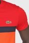 Camiseta Lacoste Color Block Vermelha/Laranja - Marca Lacoste