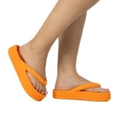 Chinelo Feminino Anna Andrade Flatform Casual Plataforma Nuvem Corda Macio Conforto Verão Laranja - Marca Anna Andrade