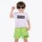Conjunto Infantil Menino Camiseta Branco Bermuda Verde A 16 Anos - Marca Alikids