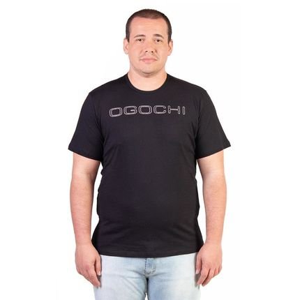 Camiseta Ogochi Manga Curta Masculina 006493038 Preta - Marca Ogochi