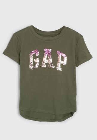 Camiseta GAP Infantil Logo Verde