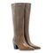 Bota Feminina Bico Fino Cano Longo Couro Salto 6  Camel - Marca Spinelli