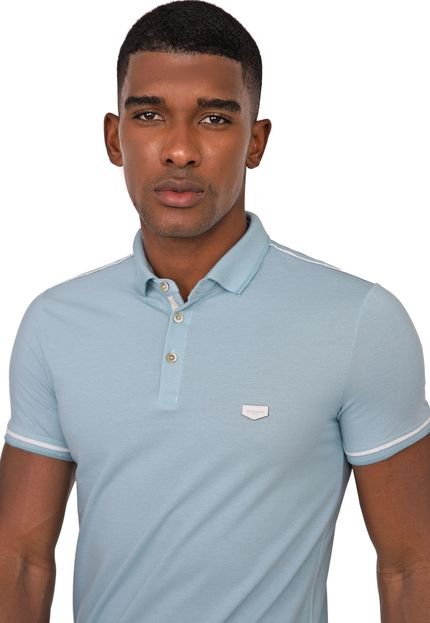 Camisa Polo Acostamento Reta Padronagens Azul - Marca Acostamento