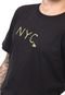 Camiseta New Era Nyc Fluor Simple Letter Preta - Marca New Era
