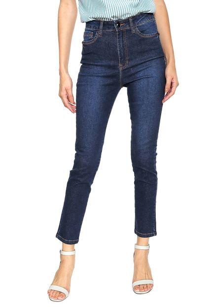 Calça Jeans MOB Skinny Estonada Azul-marinho - Marca MOB