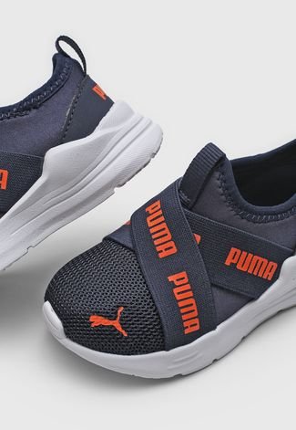 Tênis Puma Infantil Wired Run Slip-On Inf Bdp Azul-Marinho