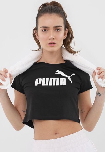 Blusa Cropped Puma Ess  Fitted Tee Preta - Marca Puma