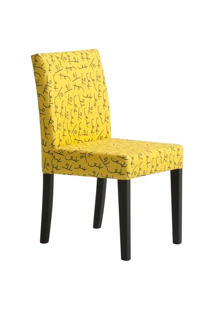 Cadeira Madeira Preta e Amarela Romero Britto DAF - Marca Daf