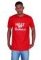Camiseta NBA Estampada Miami Heat Casual Vermelha - Marca NBA