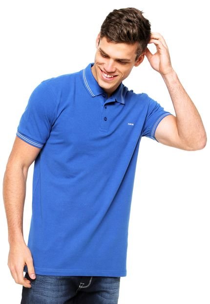 Camisa Polo Forum Bordado Azul - Marca Forum