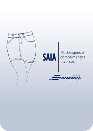 Saia Jeans Sawary Midi - 276237 - Azul - Sawary