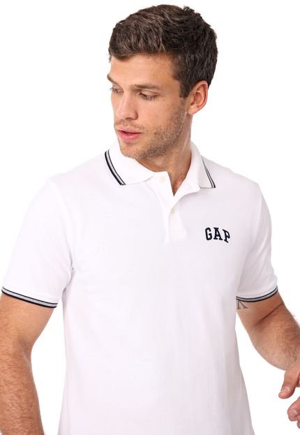 Camisa Polo GAP Reta Logo Bordado Branca - Marca GAP