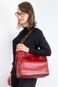 Bolsa sacola de ombro em couro estampado Mara Vermelho - Marca Andrea Vinci