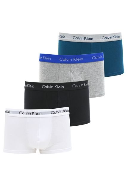 Kit 4pçs Cueca Calvin Klein Underwear Boxer Logo Cinza/Preto - Marca Calvin Klein Underwear