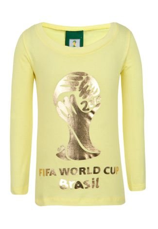 Camiseta Licenciados Copa do Mundo Fifa Ouro Juvenil Amarela