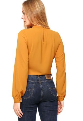 Blusa Manga Longa Acrobat Renda Amarela