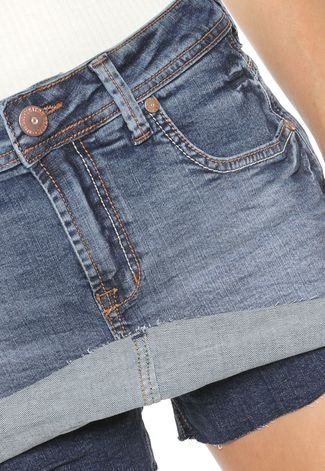 Short-saia Jeans Triton Pespontos Azul