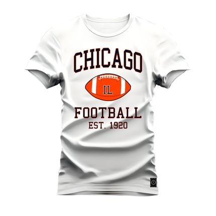 Camiseta Plus Size Algodão T-Shirt Premium Estampada Chicago Ball  - Branco - Marca Nexstar