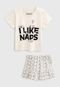 Pijama Tricae por Snoopy Curto Infantil Naps Off-White - Marca Tricae por Snoopy