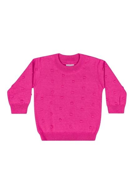 Blusão em Tricô para Bebê Menina Quimby Rosa Pink - Marca Quimby