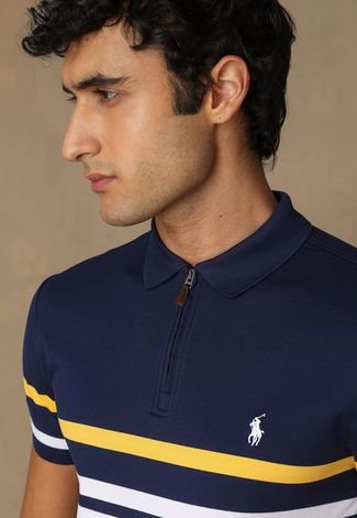 Camisa Polo Polo Ralph Lauren Listras Azul