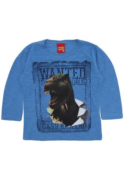 Camiseta Kyly Menino Dinossauro Azul - Marca Kyly