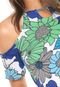 Blusa Cativa Floral Off Shoulder Azul/Off-White - Marca Cativa