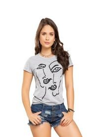 Camiseta Juvenil Para Mujer Atypical -Gris Jaspe
