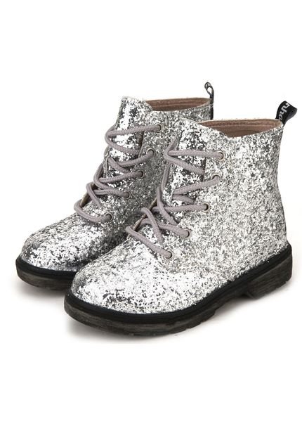 Bota Coturno Molekinha Infantil glitter Prata - Marca Molekinha