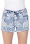 Short Jeans #MO Destroyed Floral Azul - Marca #MO