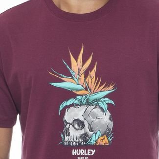 Camiseta Hurley Skull Flower WT23 Masculina Vinho