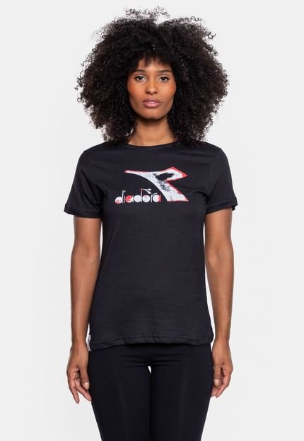 Camiseta Diadora Feminina Frieze Brush Preta - Marca Diadora