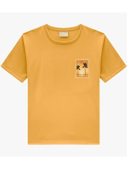 Camiseta Infantil Menino Milon Meia Malha Amarelo Queimado - Marca Milon