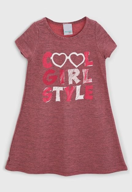 Vestido Malwee Kids Infantil Lettering Rosa - Marca Malwee Kids