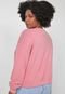 Blusa de Moletom Flanelada Fechada Forever 21 Plus Size Ajuste Rosa - Marca Forever 21