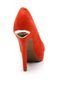 Peep Toe Vizzano Textura Laranja - Marca Vizzano