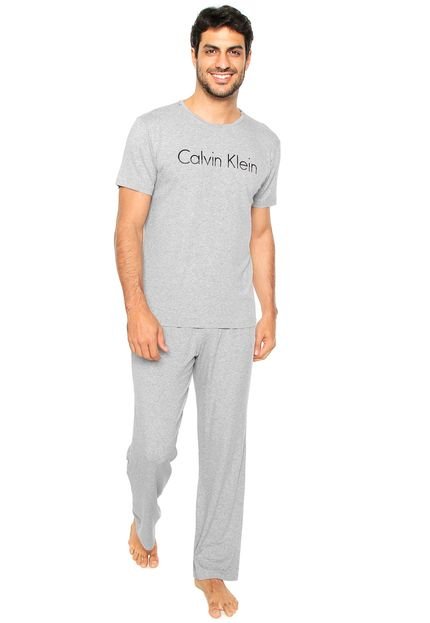 Pijama Calvin Klein Underwear Longo Estampa Cinza - Marca Calvin Klein Underwear