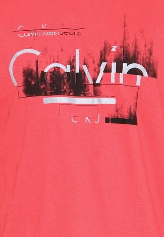 Camiseta Calvin Klein Jeans Estampada Vermelha