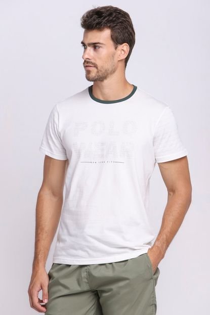 Camiseta Masculina Detalhe Gola  Polo Wear Off White - Marca Polo Wear