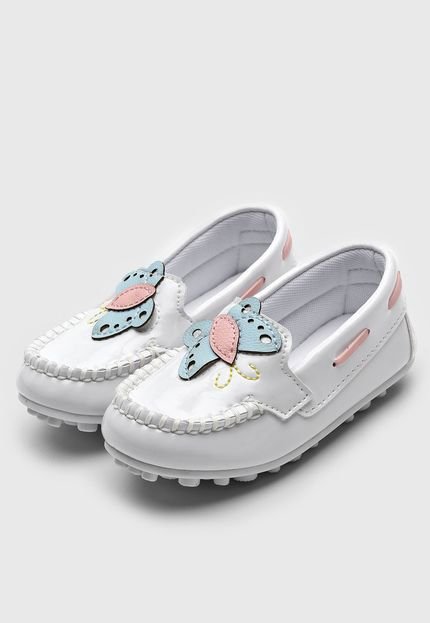 Mocassim Tricae Infantil Borboletinha Branco - Marca Tricae