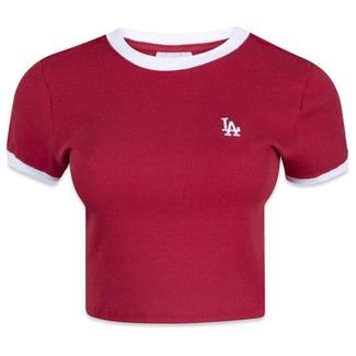 Camiseta New Era Cropped Los Angeles Dodgers Vermelho