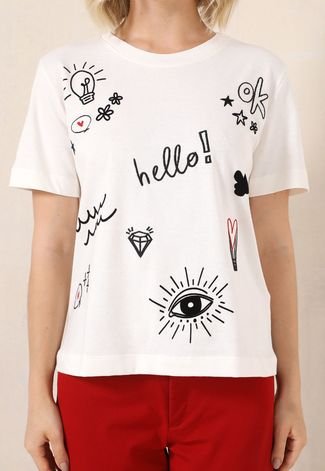 Blusa Le Lis Blanc Deux Drawing Off-White - Compre Agora