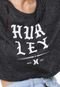 Blusa Cropped Hurley Lettering Grafite - Marca Hurley