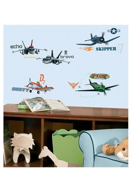 Adesivo Decorativo Aviões Da Disney Azul RoomMates - Marca RoomMates