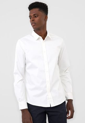 Camisa Colcci Reta Logo Off-White