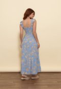 Vestido Luma Lastex Busto Floral Azul - Marca Aura