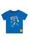 Camiseta Hello Aventure de Manga Curta Infantil Masculino Quimby Azul - Marca Quimby