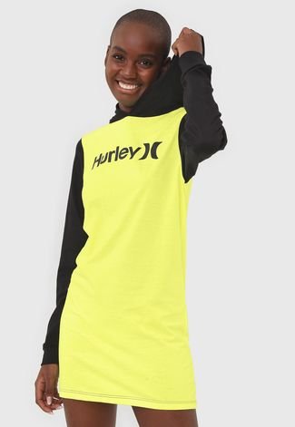 Vestido Hurley Curto One & Only Neon Verde/Preto